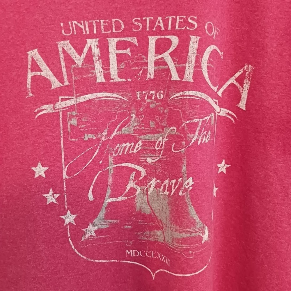 Gildan Ultra Cotton Graphic Tee USA Cotton Poly Size Large Home of the Brave